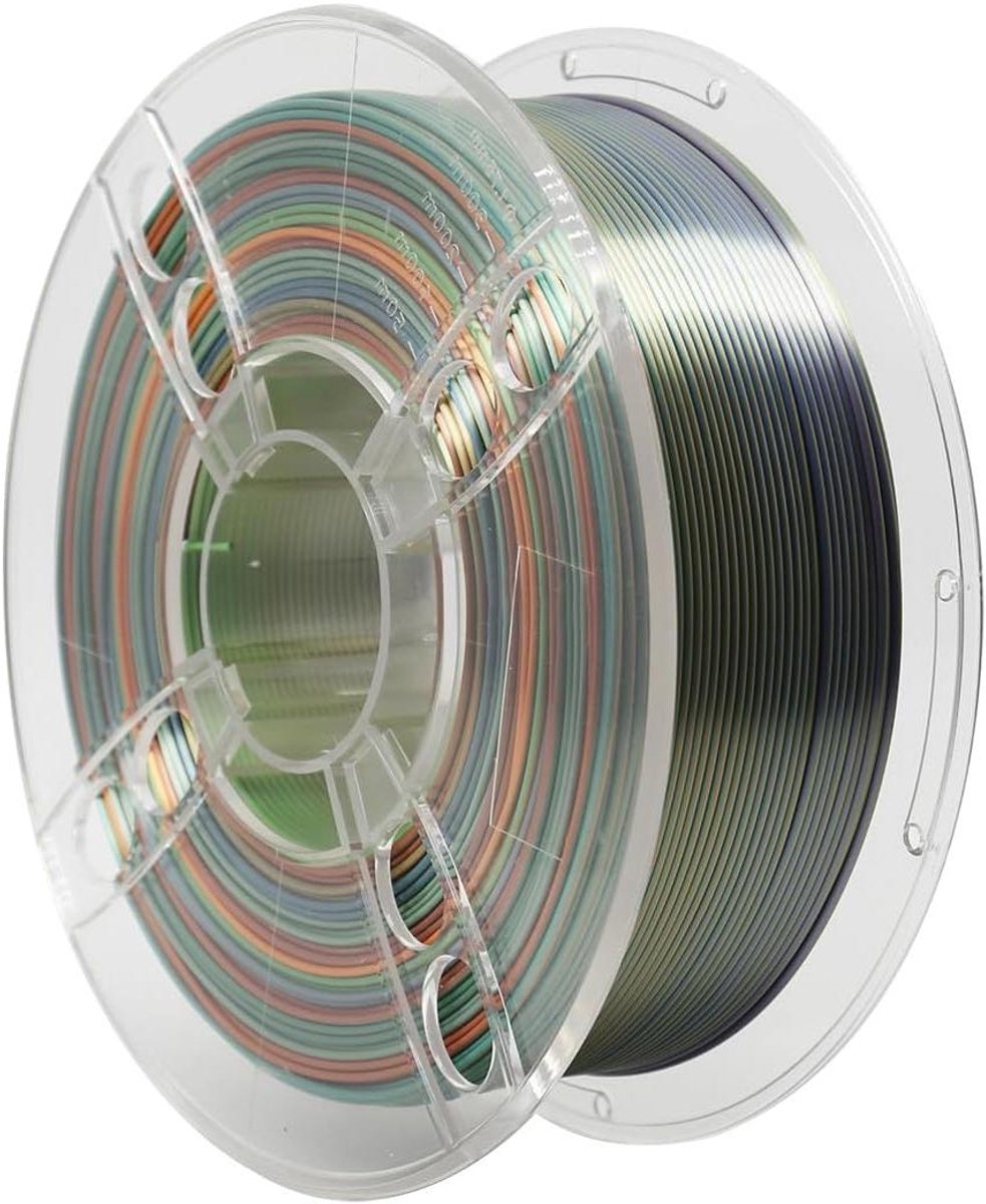 3D Printer Filament - Zijde PLA Draad - Objecten Printen - Maatnauwkeurig Consistent - 1.75 Mm - Regenboog
