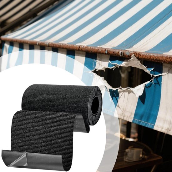 Tent Reparatie Tape - Kledingreparatie Waterdicht - Snelle Herstelreparaties - Zelfklevend Scheurvast - 100 mm x 16 meter - Zwart van Merkloos — afbeelding 2