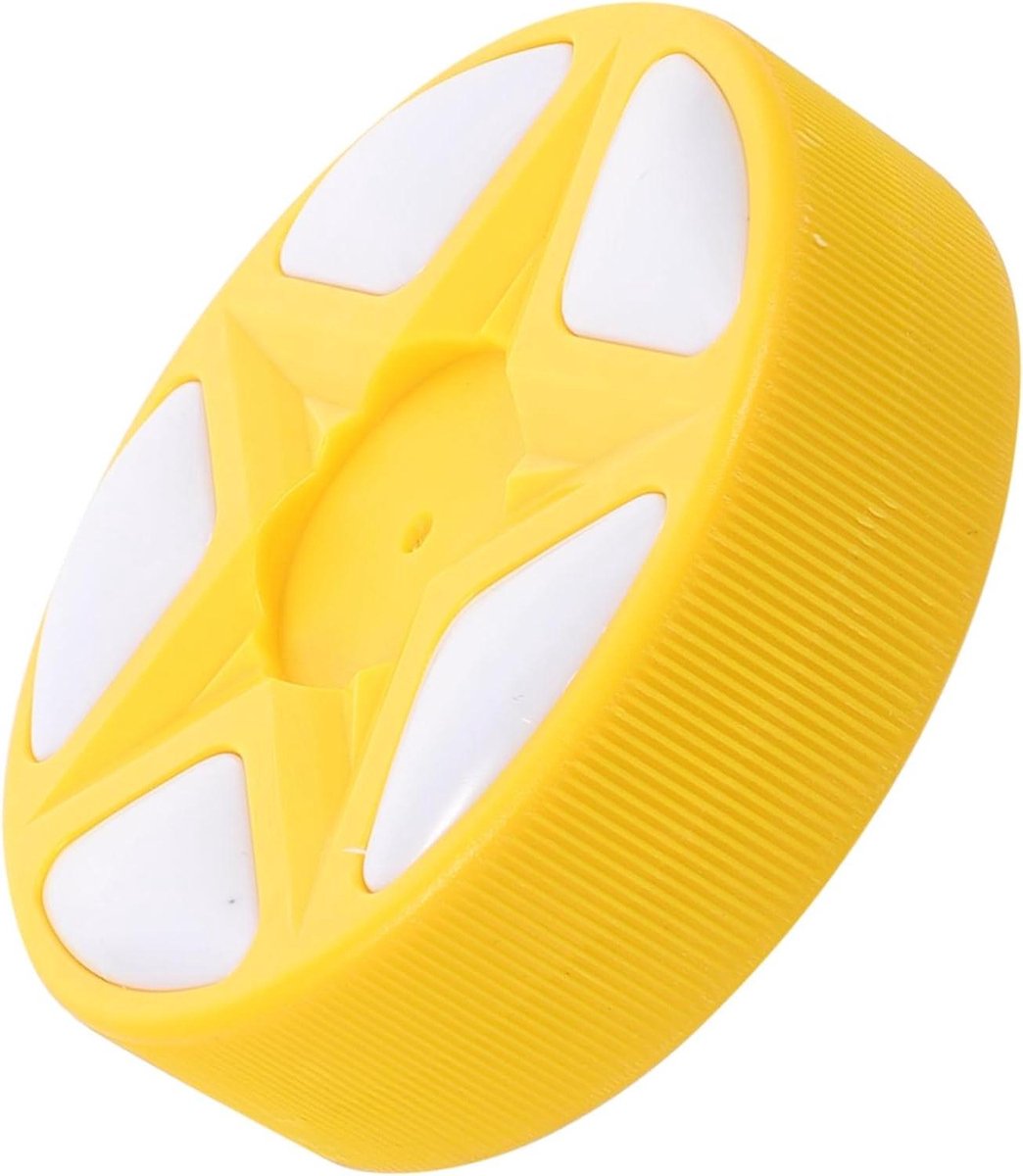 Roller Hockey Puck - Trainingsbal Vaardigheid - Stick Handling Oefenen - Verbeterd Zichtbaarheidsontwerp - 7.5x7.5x3.5 cm - Geel
