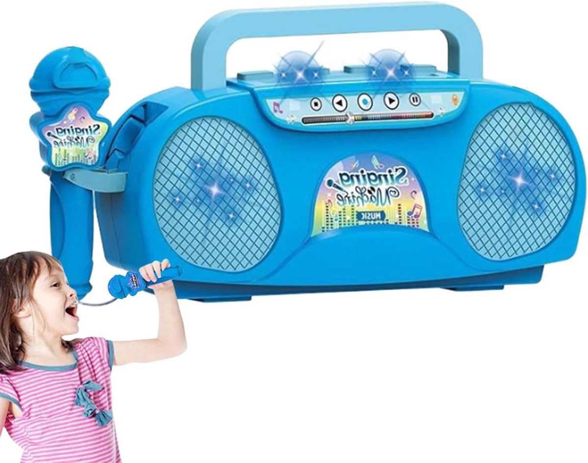 Karaoke machine - Muziek speelgoed - Zingen en optreden - Lichteffecten en microfoon - 8.3 x 16 x 8.3 cm