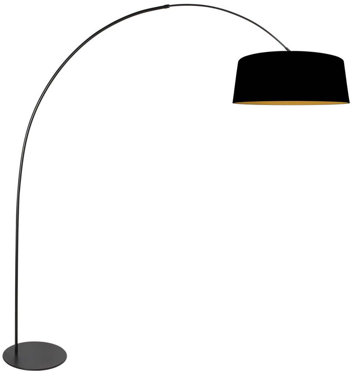 Anne Lighting - vloerlamp - Curve - zwart - metaal textiel - booglamp - E27 - 4279ZW