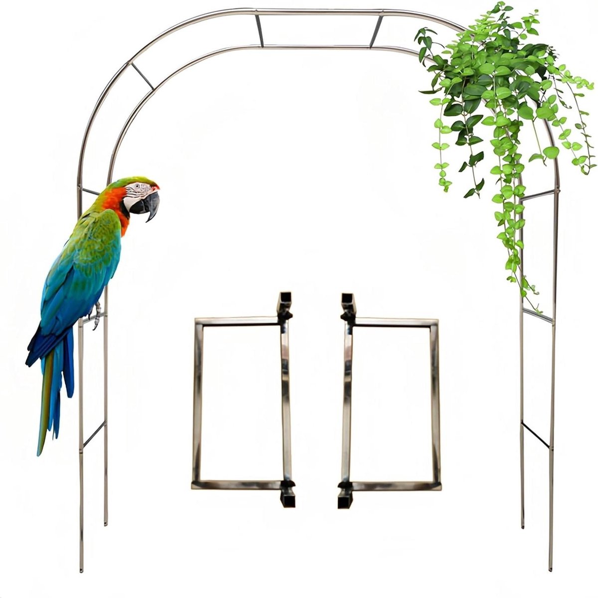 Rozenboog Metaal - Tuinboog Prieel - Planten Ondersteunen - Roestvrij Staal - 150 x 240 cm - Zilver