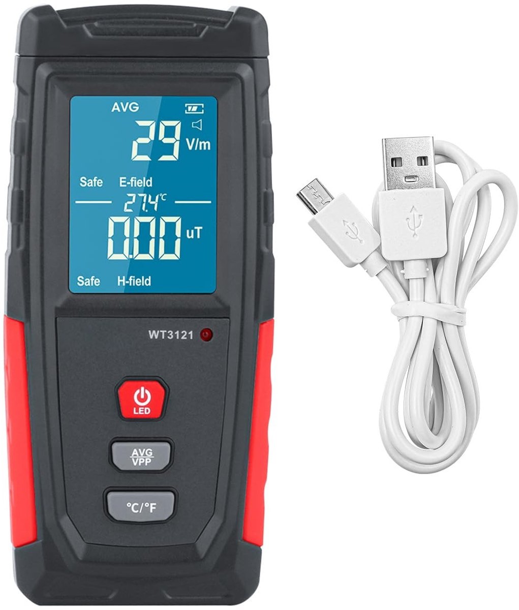 aladdien - Elektromagnetische Veld Straling Detector - EMF Meter - Handheld en Oplaadbaar - Draagbaar Ontwerp - Voor Binnen en Buiten - Voor Huizen ..