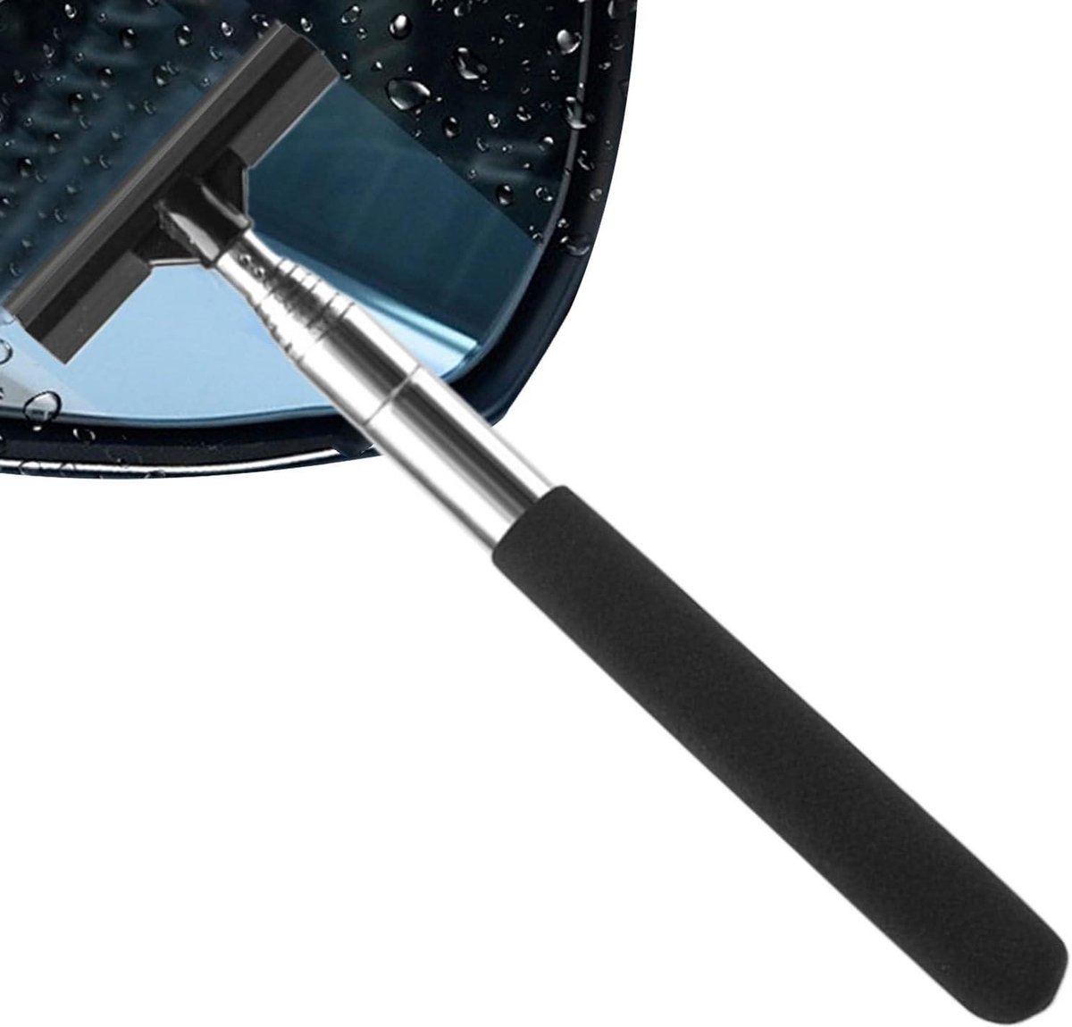 Spiegelschraper Auto - Ruitenreiniger - Veilig Zicht - Uitschuifbaar Handvat - 98 cm - Zwart