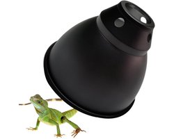 Reptielenlamp Armatuur - Warmtelamp Kap - Terrarium Verlichting - Sterk Aluminium - 58 inch - Zwart