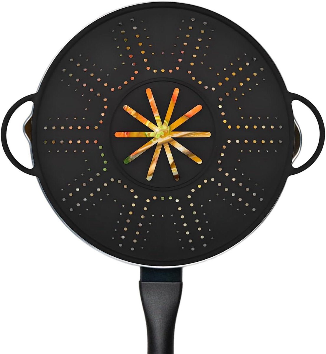 Siliconen spatdeksel - Kookdeksel oliescherm - Schoon koken - Flexibel ontwerp - 28 cm - Grijs