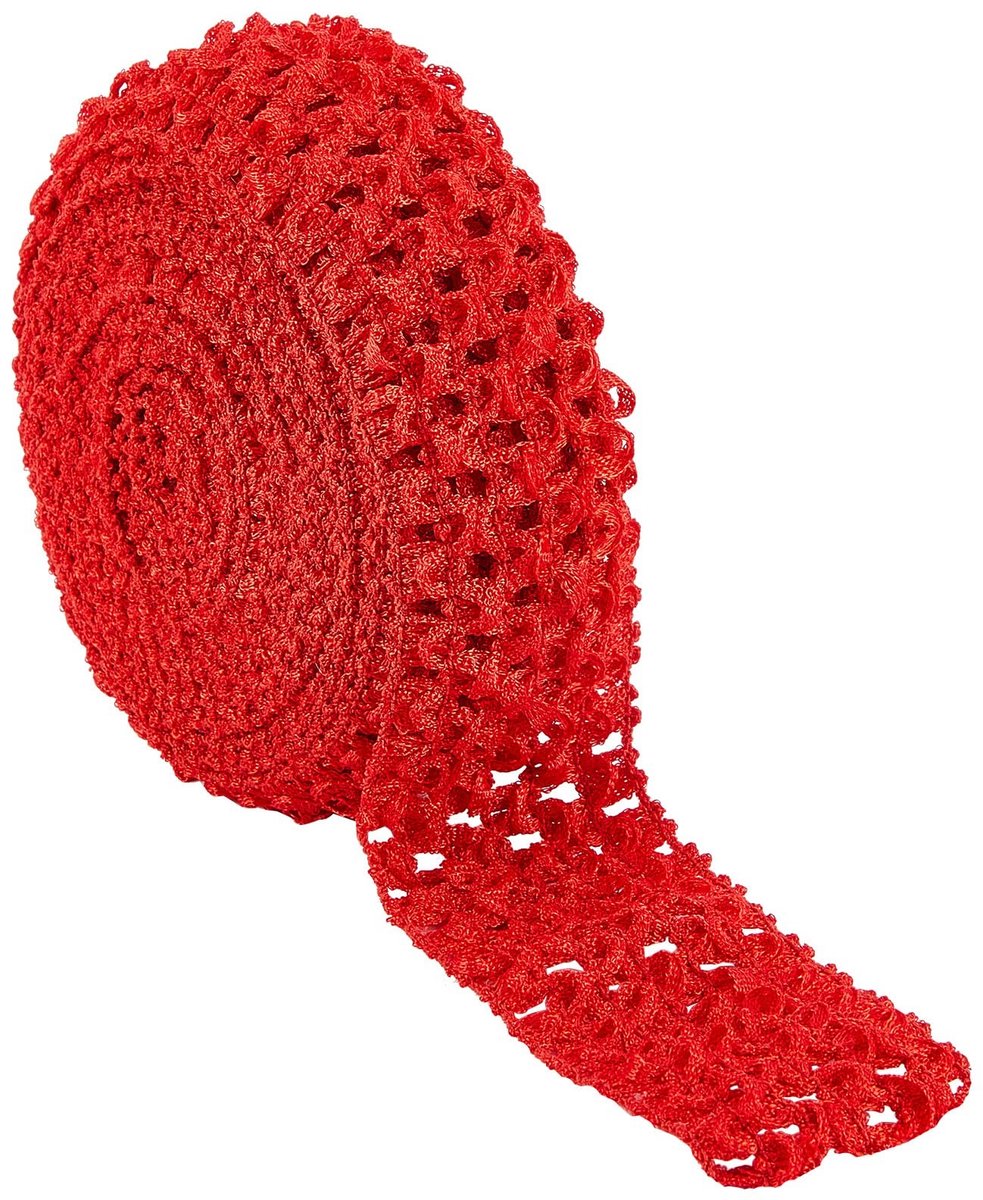aladdien - Elastische gehaakte hoofdband - Haaraccessoires - Comfortabel en duurzaam - Rood - Gehaakt trim stof - Perfect voor creatief knutselen - ..