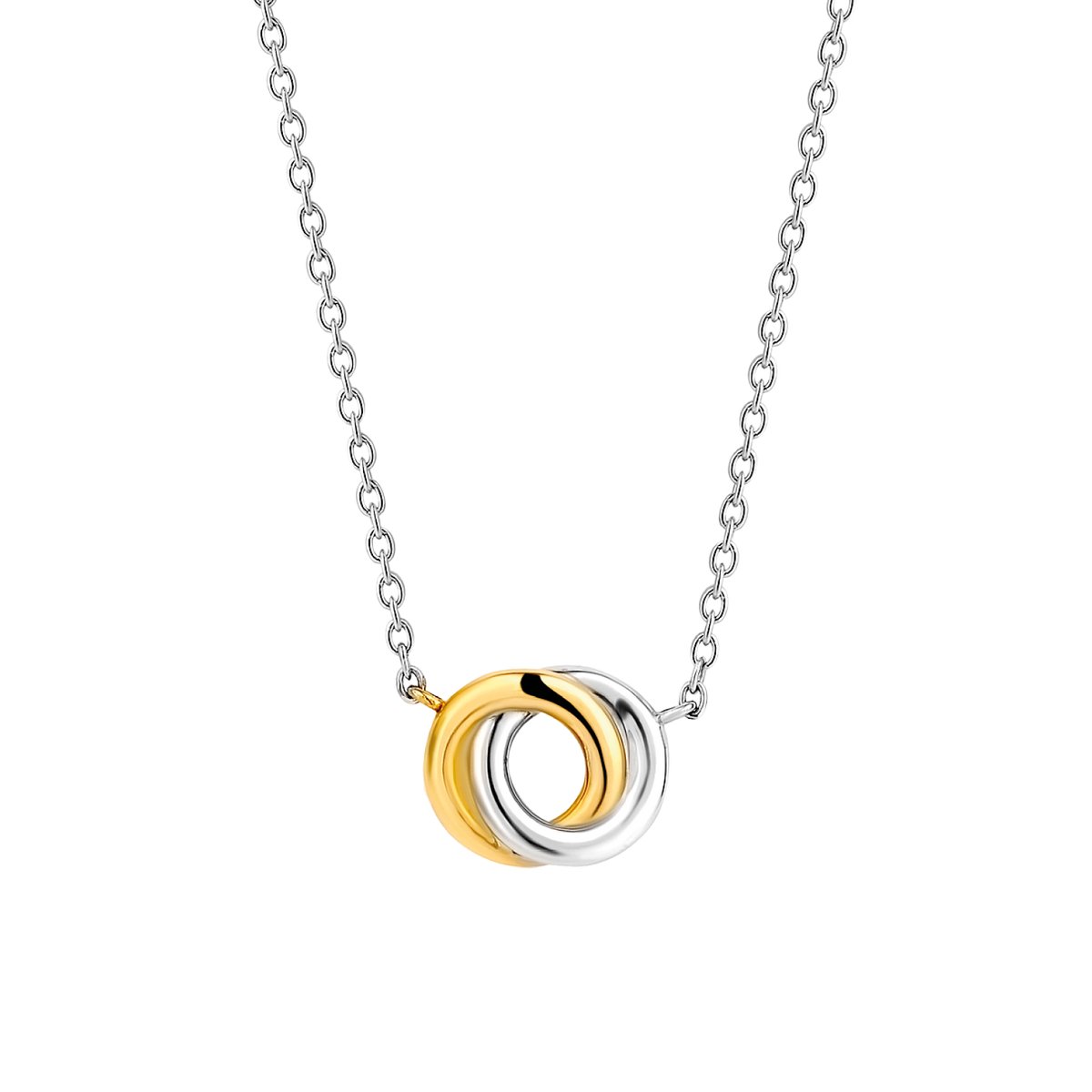 TI SENTO Dames Ketting - 925 zilver - Zilver geel verguld - Maat 42 - 3915SY