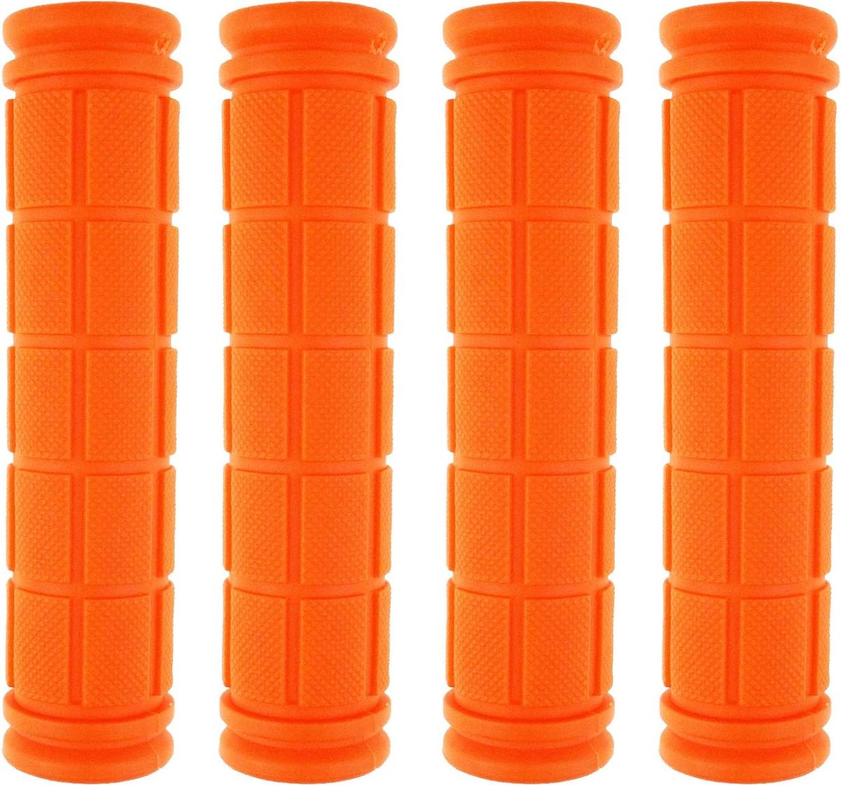 Fietshandvatten 2 Paar - Stuurhandvatten Rubber - Comfortabel Fietsen - Zachte Rubber Grip - 120 mm Lengte - Oranje