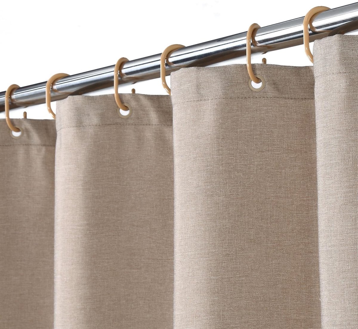 ONF3 - Douchegordijn Vlaslinnen - Luxe Hotelstijl - Taupe - Wasbaar - Badkamer - 150x200 cm