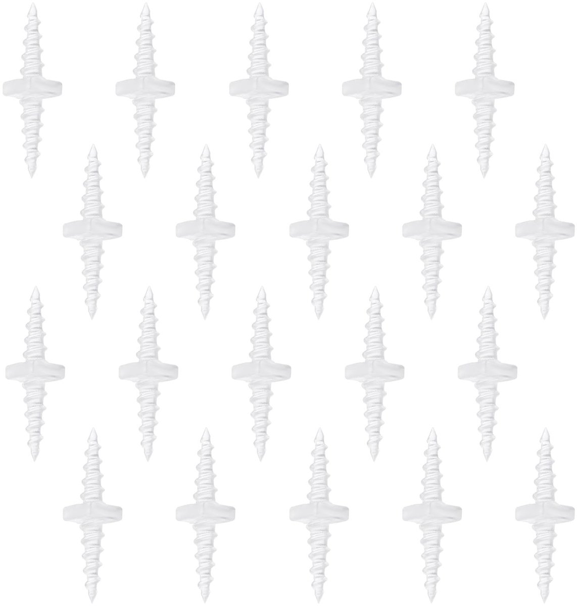 aladdien - Double ended Karper Aas Schroeven - 20 Stuks - Transparant - Visgerei Accessoires - Voor Twee Aas Samen Gebruik - 17.8x4.5mm