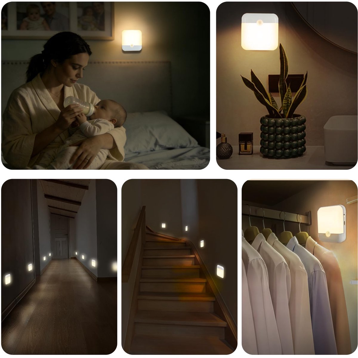carmdering - Nachtlicht Met Bewegingsmelder - Oplaadbaar LED Schemerlampje - Binnenverlichting - PIR Sensor Detectie - USB-C Opladen - ABS Kunststof - Dimloos Warmwit Licht - Veilig Nachtllopen Zonder Struikelen - 2 Stuks — cadeau in Wonen & Interieur - foto 7