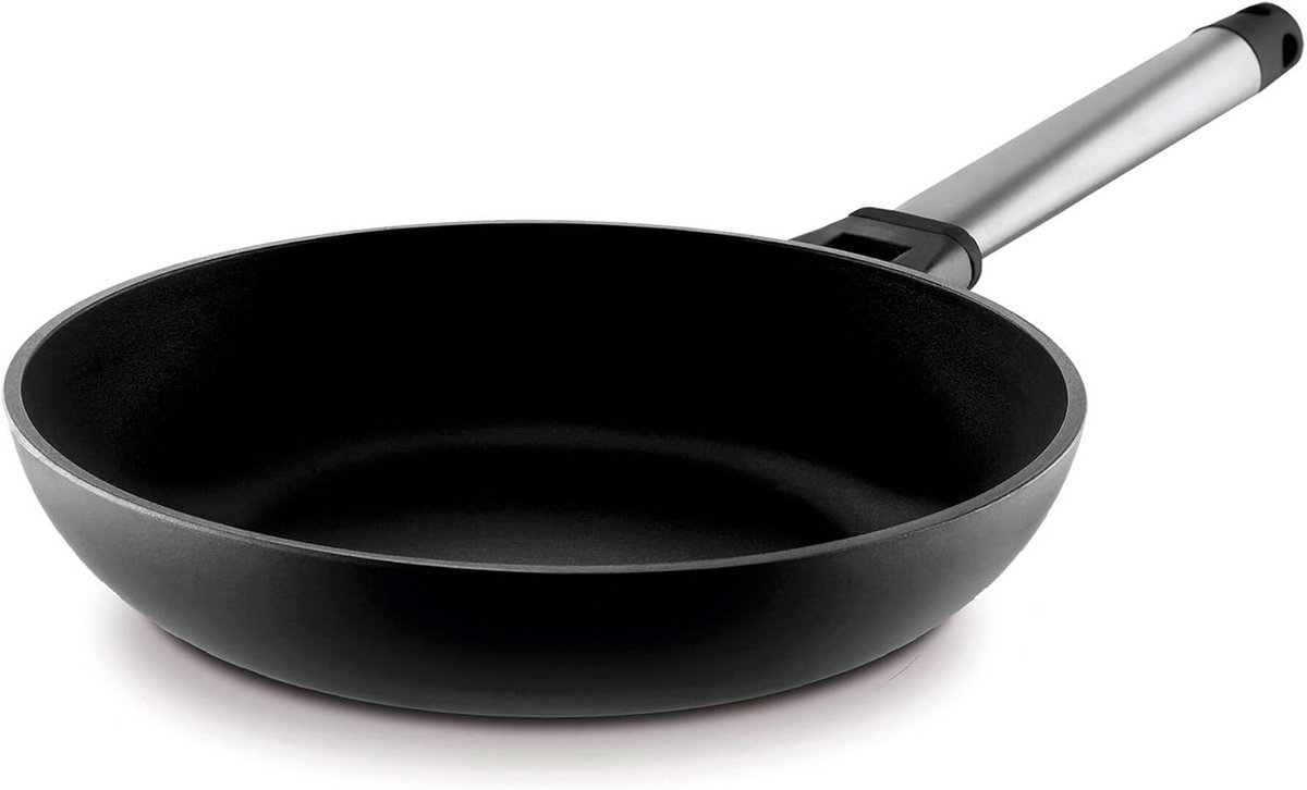 Gegoten Aluminium Braadpan met Afneembaar Stalen Handvat, 20 cm, Geschikt voor Gas en Keramisch