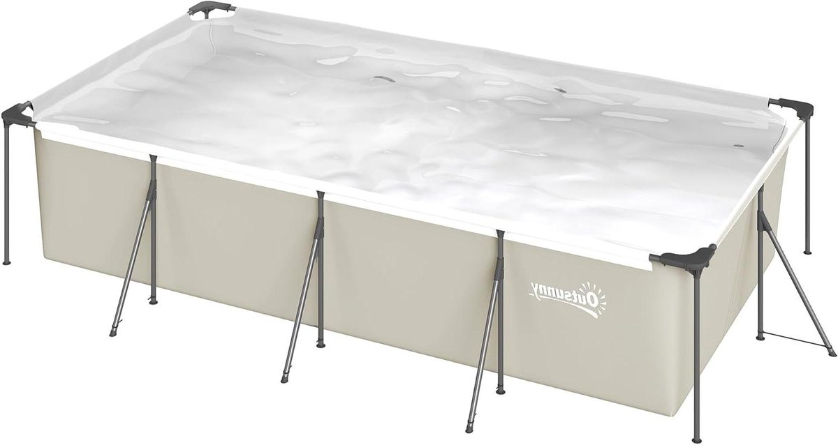 Bovengronds zwembad – Frame zwembad – Zomerse verkoeling – Stabiele drielaagse structuur – 394 x 208 x 80 cm – Grijs Bovengronds zwembad – Frame zwembad – Zomerse verkoeling – Stabiele drielaagse structuur – 394 x 208 x 80 cm – Grijs