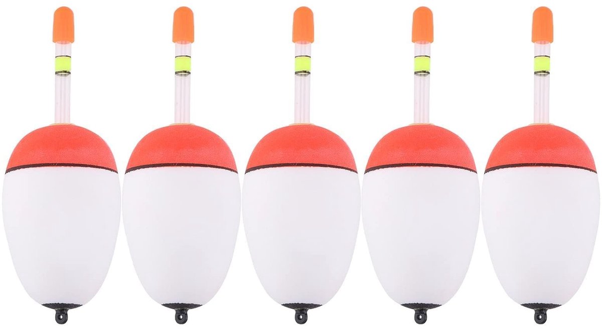 aladdien - Luminous EVA Fish Bobbers - Drijvende Vlotters - Perfect voor Nachtvissen - 5 stuks - Ideaal voor visserij - Lichtgevend - Geschikt voor ..