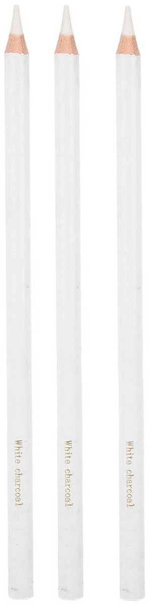aladdien - Witte houtskoolstift - Houtskool tekenen - Gemiddelde zachtheid - Witte kleur - Kunstenaars materiaal - Geschikt voor kledingpatronen - 2..