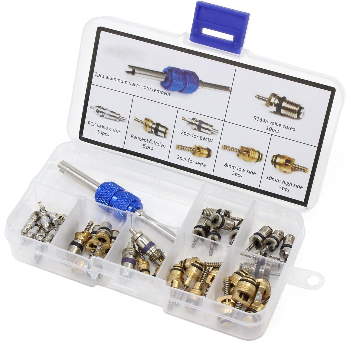 ONF3 - Air Conditioning A/C Valve R12 R134a - Professionele auto airconditioning tool - Assortiment kit 40 stuks - Geschikt voor alle voertuigen...