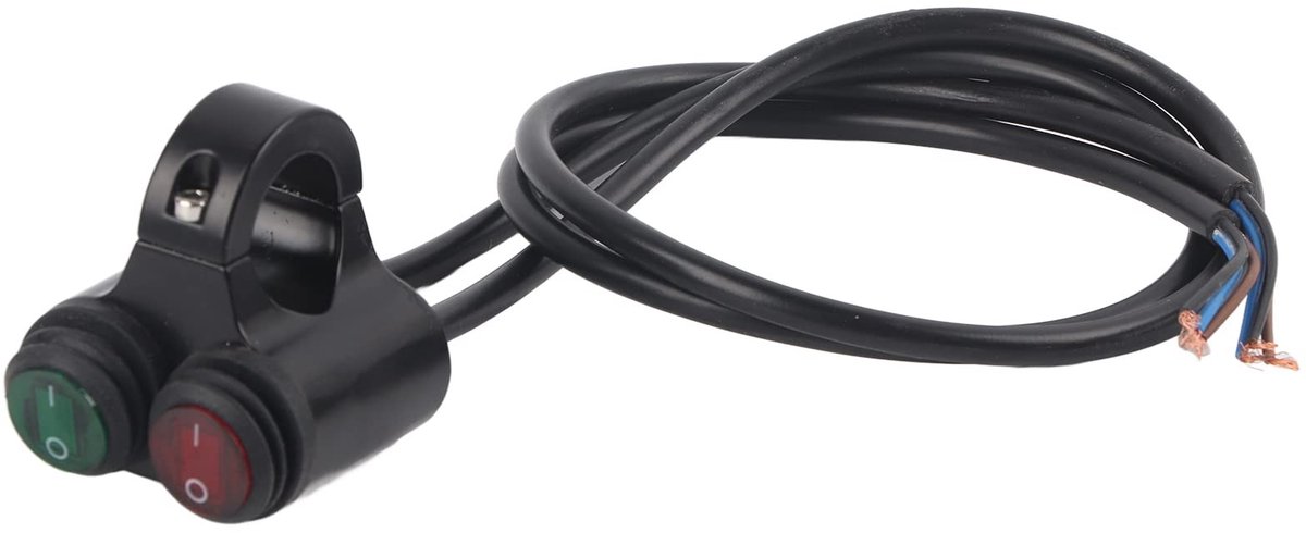 Universele Motorhandleiding Schakelaar 22mm - Dubbele Knop voor Verlichting en Hoorn