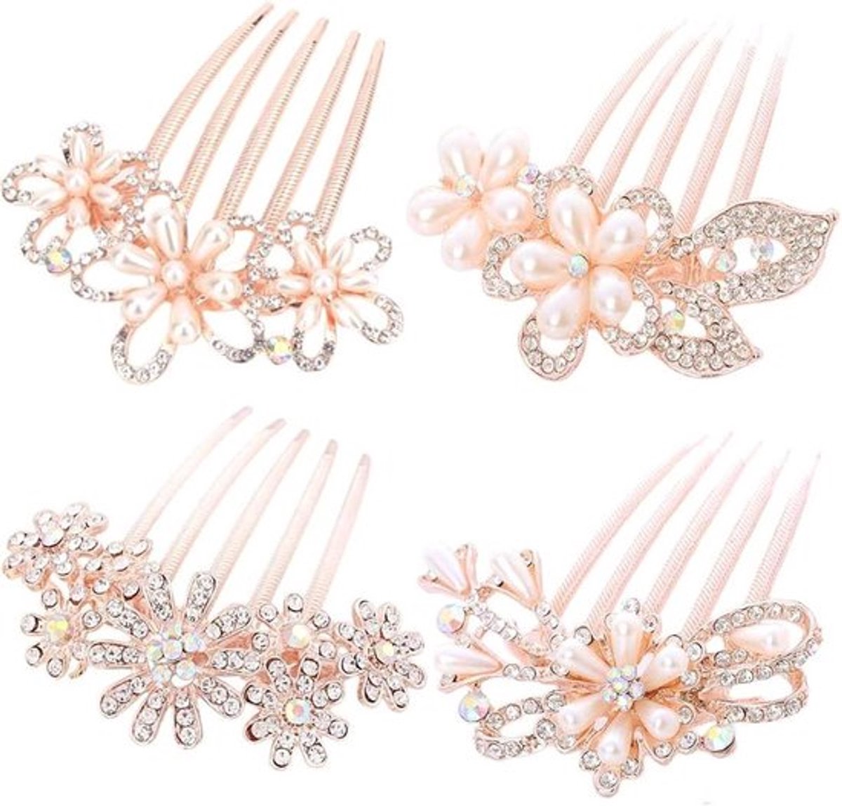 Bruids Haarkam met Strass en Parel, Haaraccessoires voor Bruiloftsgeschenk
