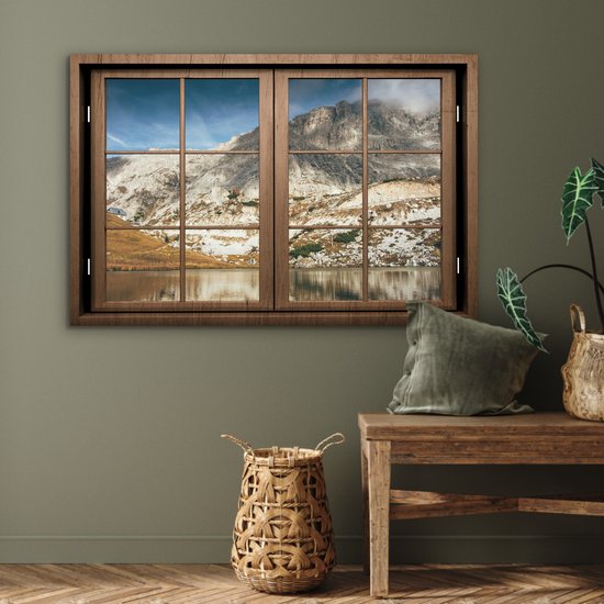 Décoration murale Métal - Peinture Aluminium Industriel - Transparent - Water - Roche - 120x80 cm - Dibond - Photo sur aluminium - Décoration murale industrielle - Pour le salon/chambre