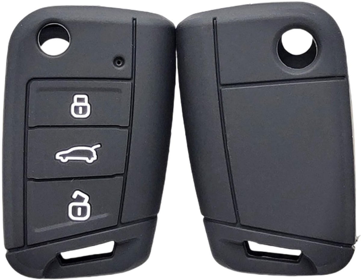ONF3 - Silicone Sleutelhanger Beschermhoes - Geschikt voor Volkswagen - Zwart - Sleutelhoes - Ideaal voor bescherming - Geschikt voor Golf 7, Be...