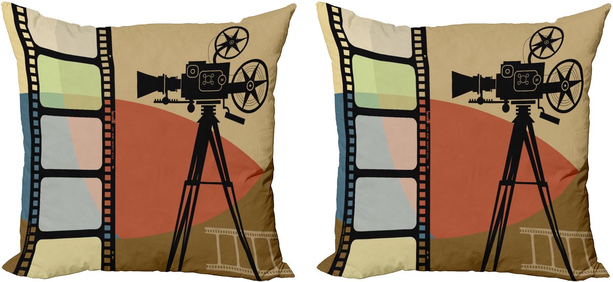 ABAKUHAUS Cinema Kussenhoezenset (2 stuks), abstract retro, 45 cm, veelkleurig