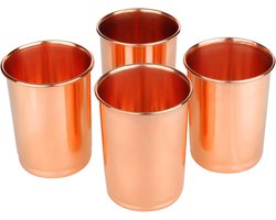 Set van 4 Koperen Drinkbekers 250 ml - Ayurveda Waterfles