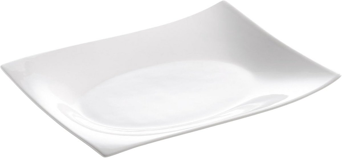 Maxwell & Williams Motion Platte Eckig, Tablett, Servierplatte, Eckig, Porzellan, Weiß, 25 cm x 19 cm, RP00325