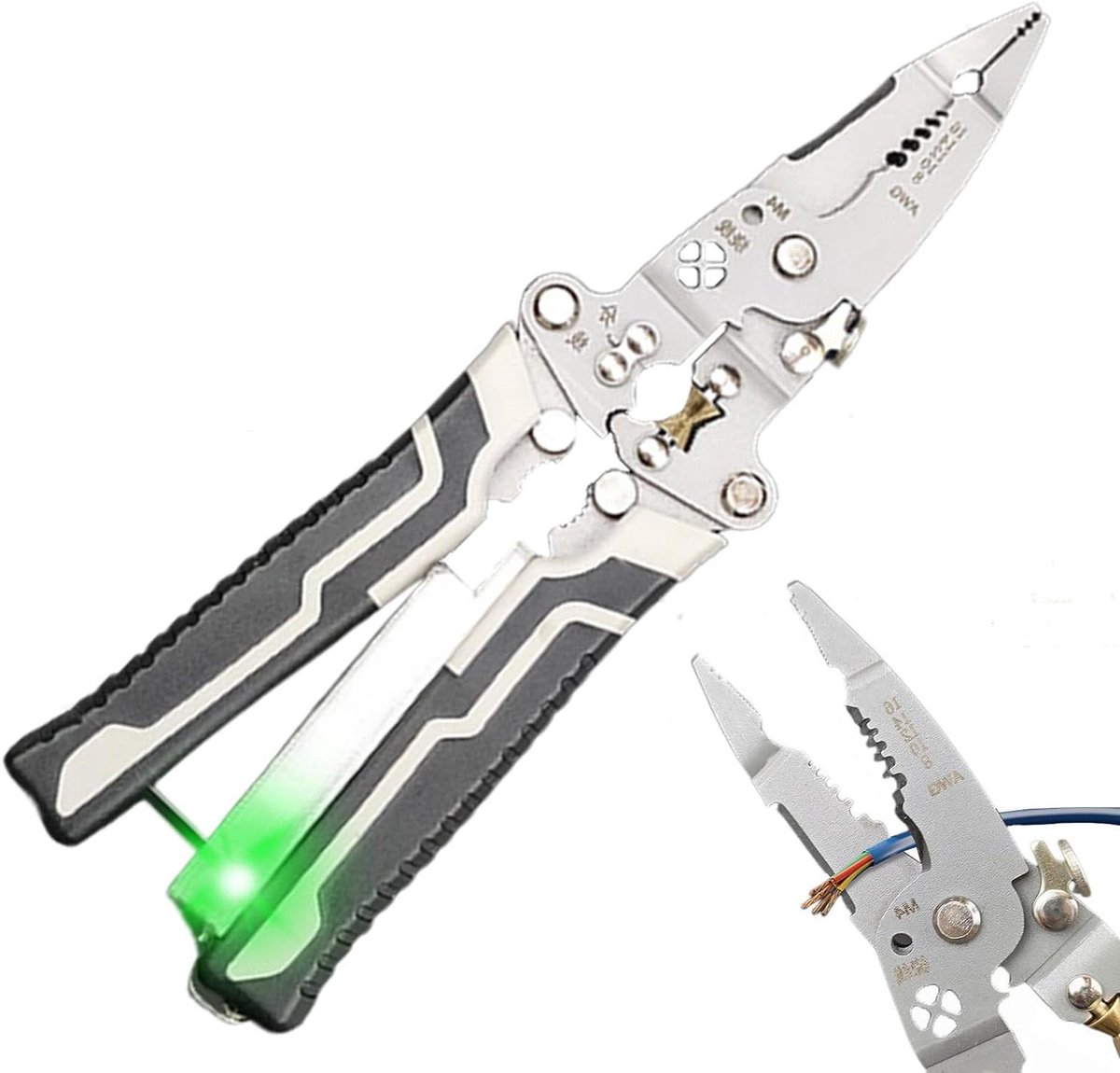 Elektrische draadstripper - Kabelkniptang - Bedrading Strippen - Geïntegreerde Testfunctie - 21.5 cm - Zwart
