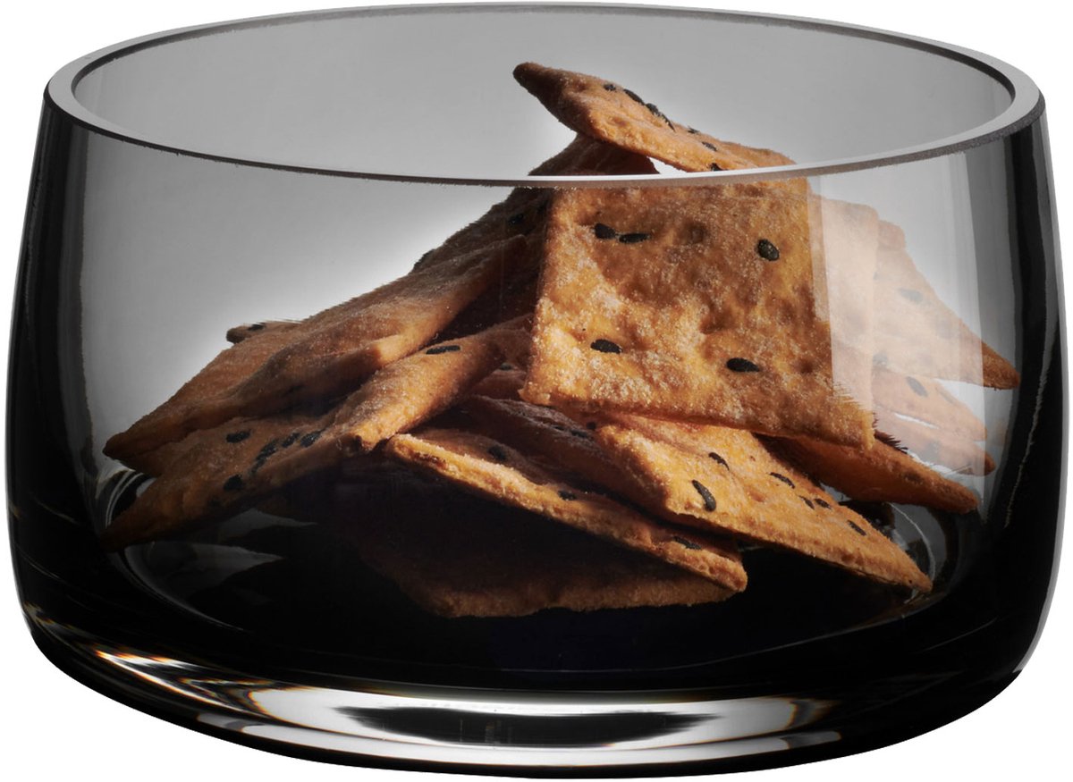 ASA Selection schaaltje Ajana, decoratieve schaal, glas, glanzend grijs, 10 cm, 88041009