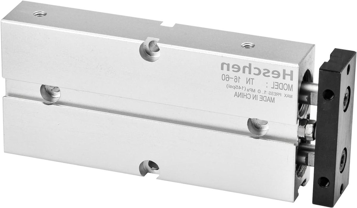 Pneumatische Cilinder Dubbelwerkend Aluminium Industriële Automatisering Dubbele Rod 16mm Boring 60mm Slag Zilverkleurig