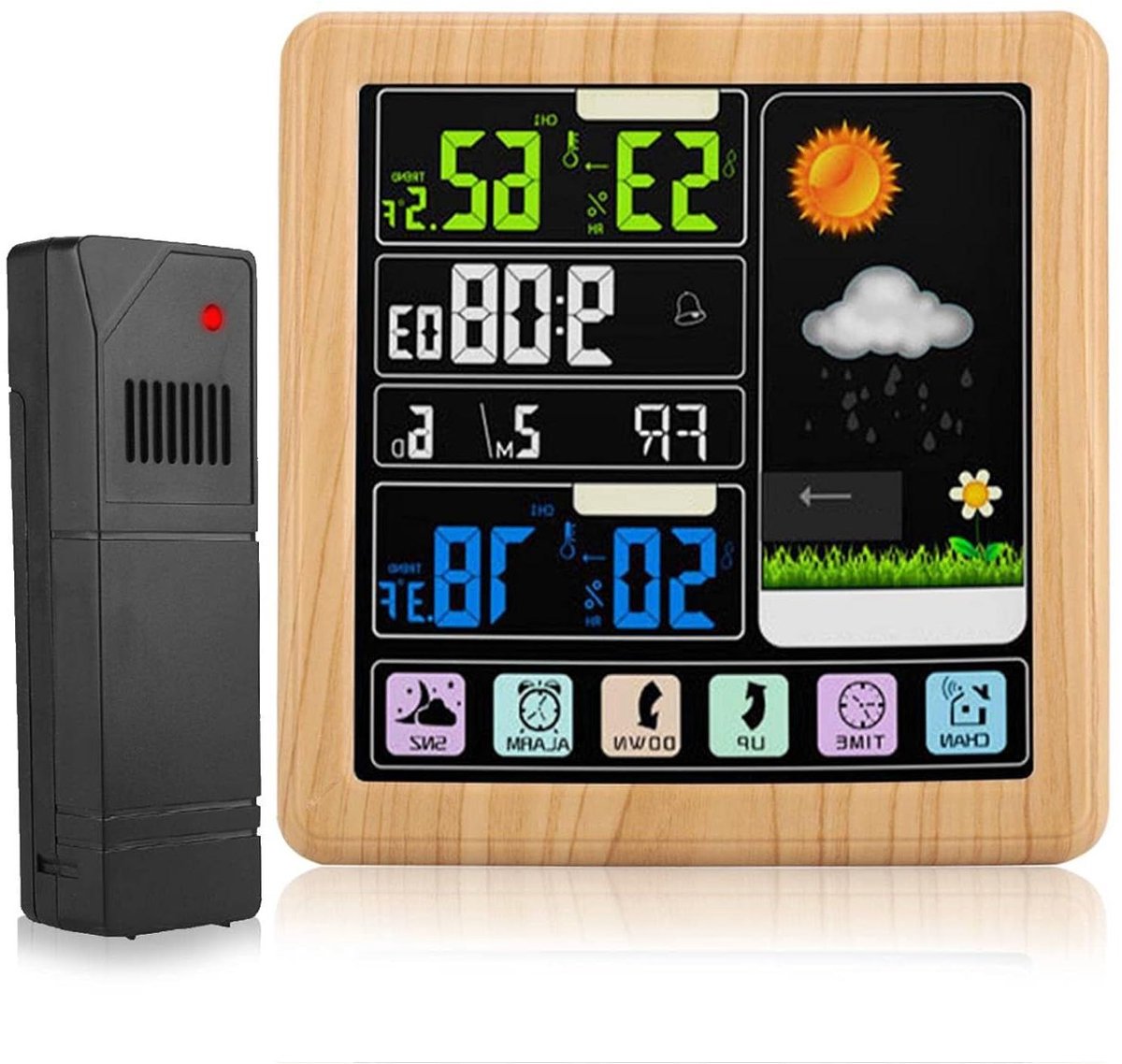 Draadloos weerstation - Weersvoorspeller met display - Thuis weer volgen - Kleurendisplay met touchscreen