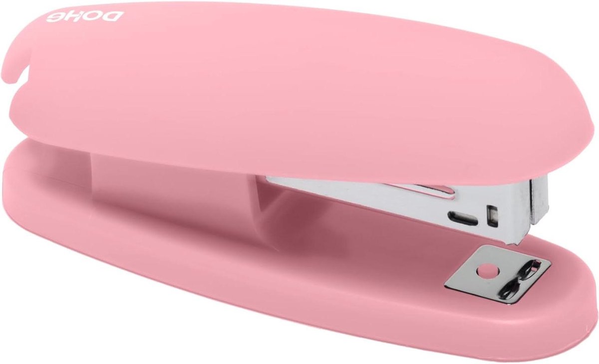 Nietmachine Soft Touch - Bureau nietmachine - Documenten nieten - Niet tot 20 vellen - 11 cm - Pastel Roze