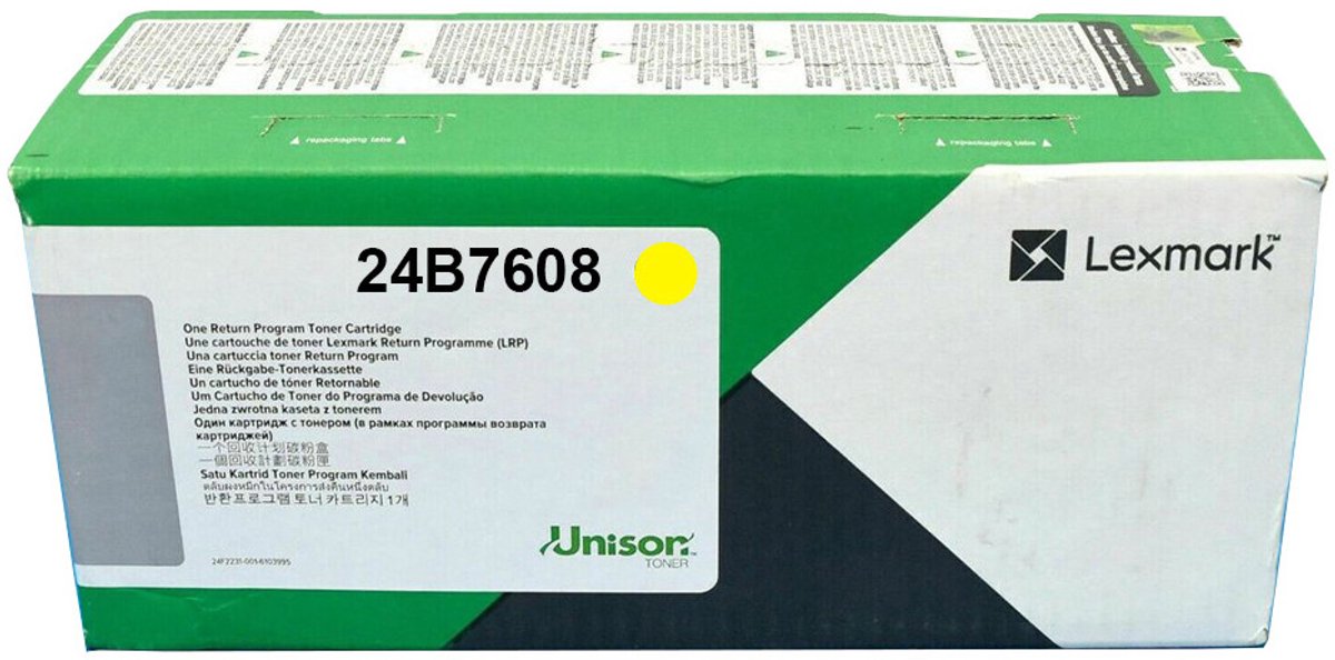 Lexmark 24B7608 tonercartridge 1 stuk(s) Origineel Geel