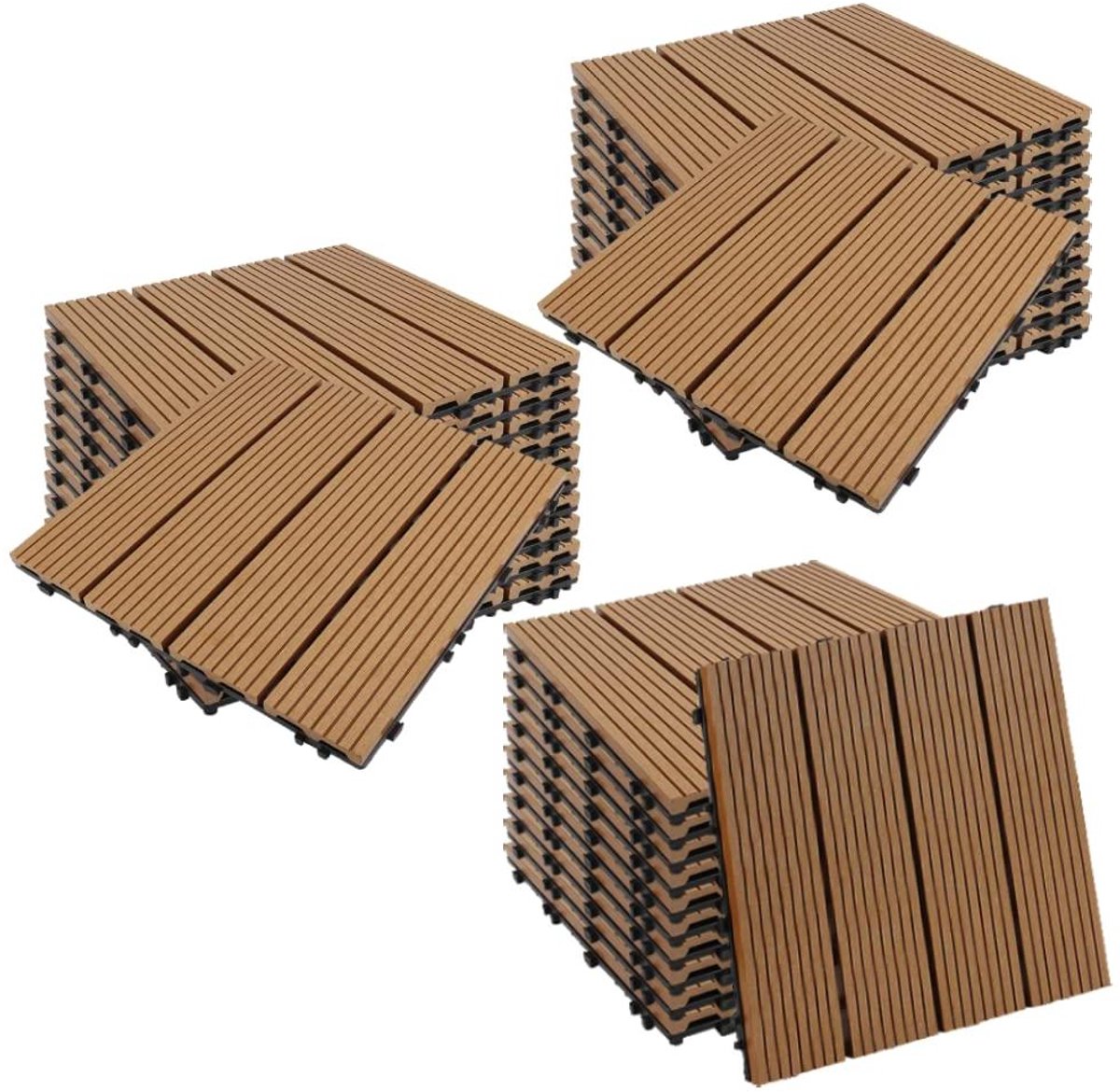 Composiet Vlonderplanken - Terrastegels Balkon - Buiten Vloeren - Kliksysteem Snel - 3 m² - Tawny