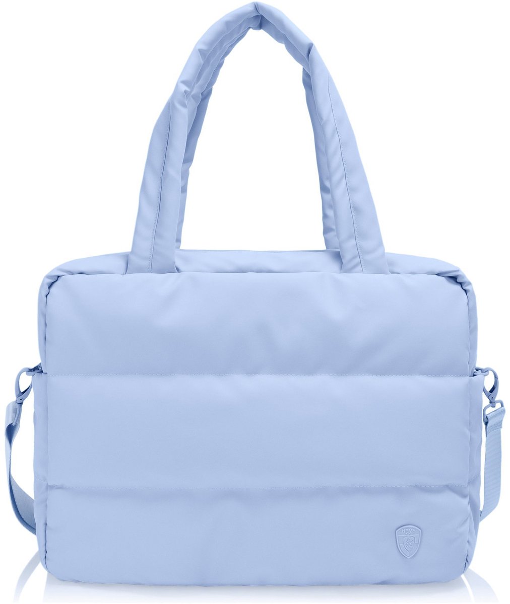 HEYS reistas schoudertas met laptopvak The Puffer Personal Bag Blue Lichtblauw
