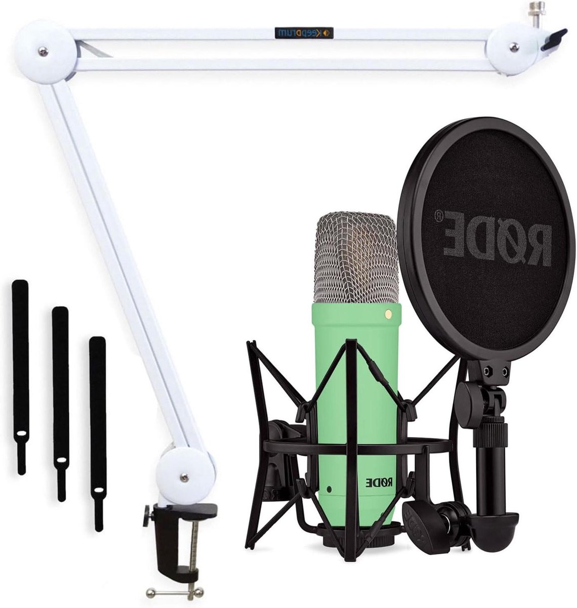 Studio Microfoon - Condensator Microfoon - Zang Opnamen - Lage Eigenruis - 190 x 52 mm - Groen