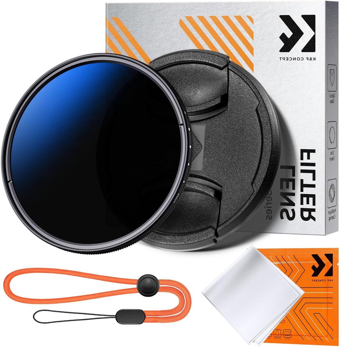 Variabel ND Filter - Grijsfilter Lens - Landschap Fotografie - 18 Laags Nano Coating - 62 Millimeter - Zwart