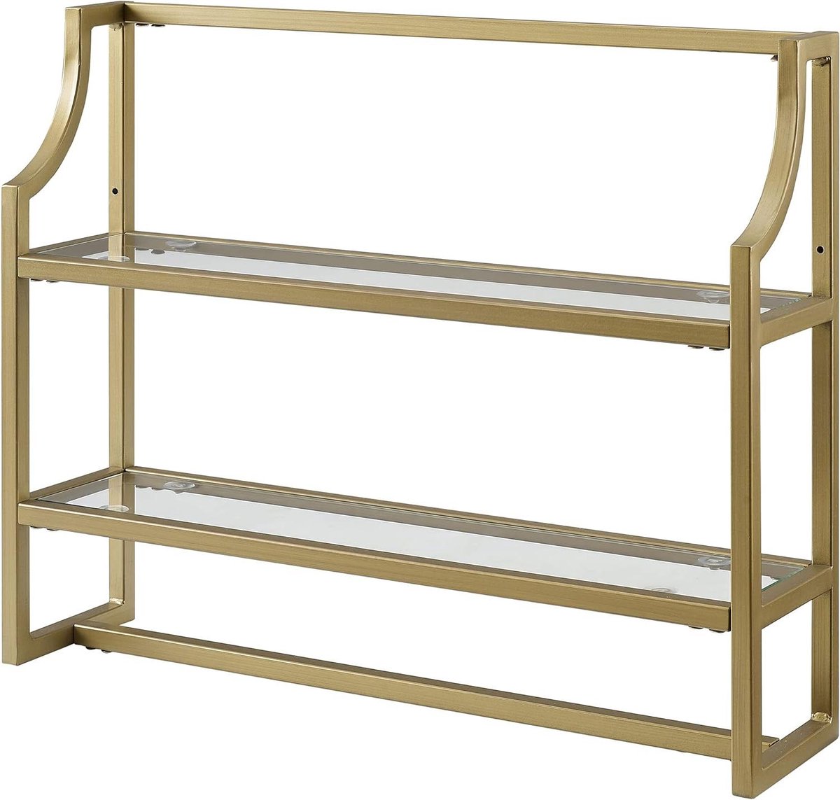Wandplank - Zwevende plank - Badkamer opbergen - Met handdoekstang - 20 pond gewichtslimiet - Goud