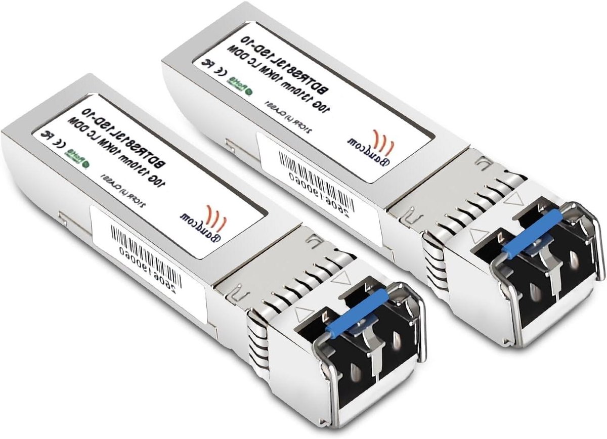 SFP+ Transceiver Module - Glasvezel Module - Netwerk Uitbreiding - 10KM Bereik - 2 Stuks - Zilver