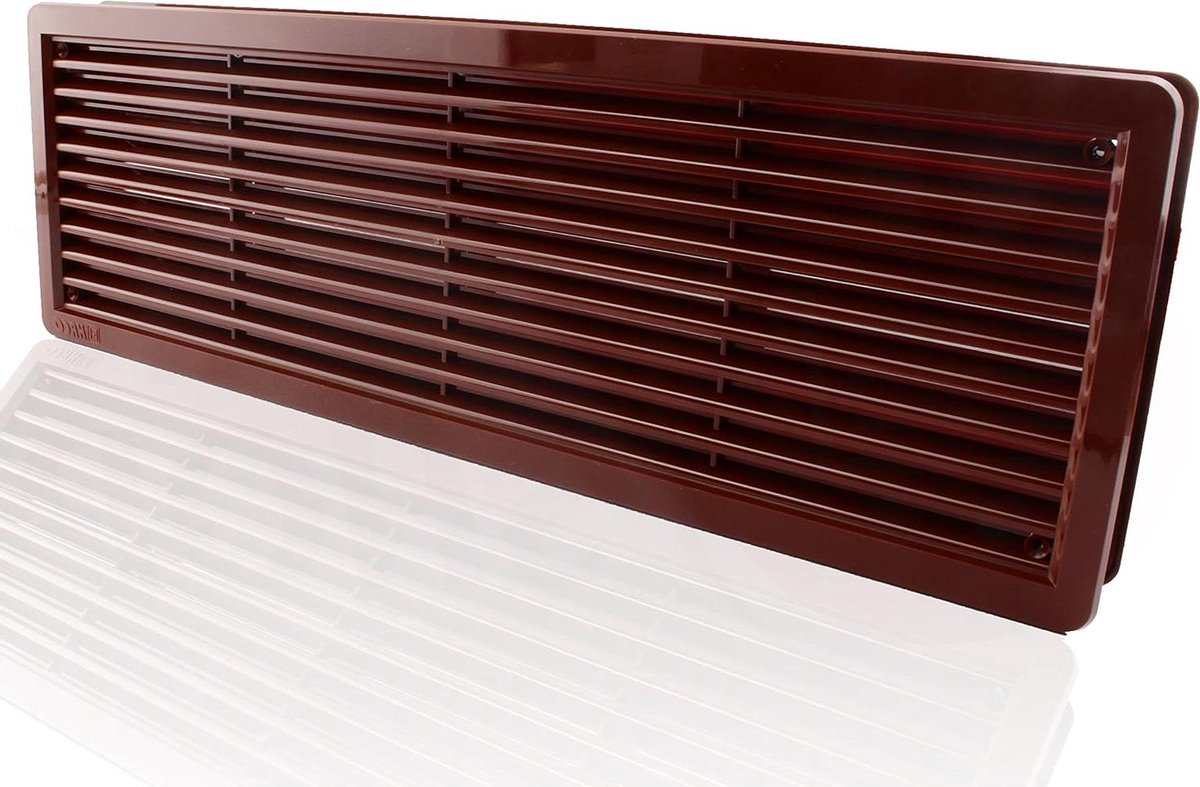 Ventilatierooster Deur - Deurventilator Afvoerlucht - Keuken Ontluchten - ASA-kunststof Hittebestendig - 400 x 130 mm - Bruin