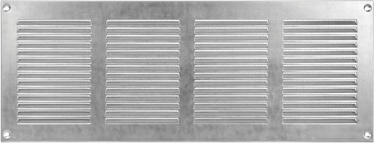Ventilatieafdekking Metaal - Rooster Afdekking - Luchtstroom Regelen - Geïntegreerd Insectennet - 40 x 15 cm - Verzinkt