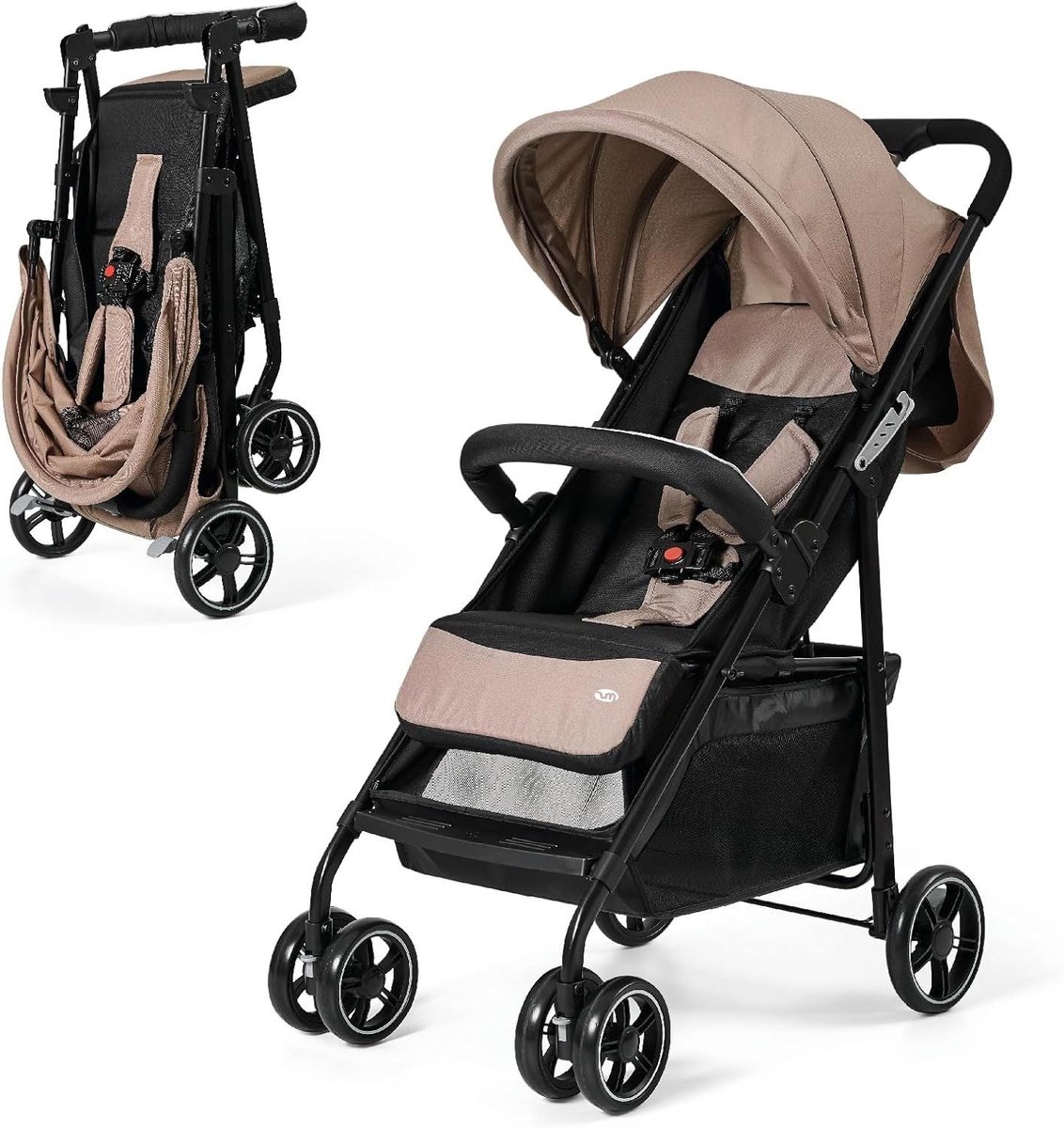 Lichte kinderwagen - Buggy vanaf geboorte - Comfortabel op reis - Automatisch inklappen met één hand - Tot 22 kg