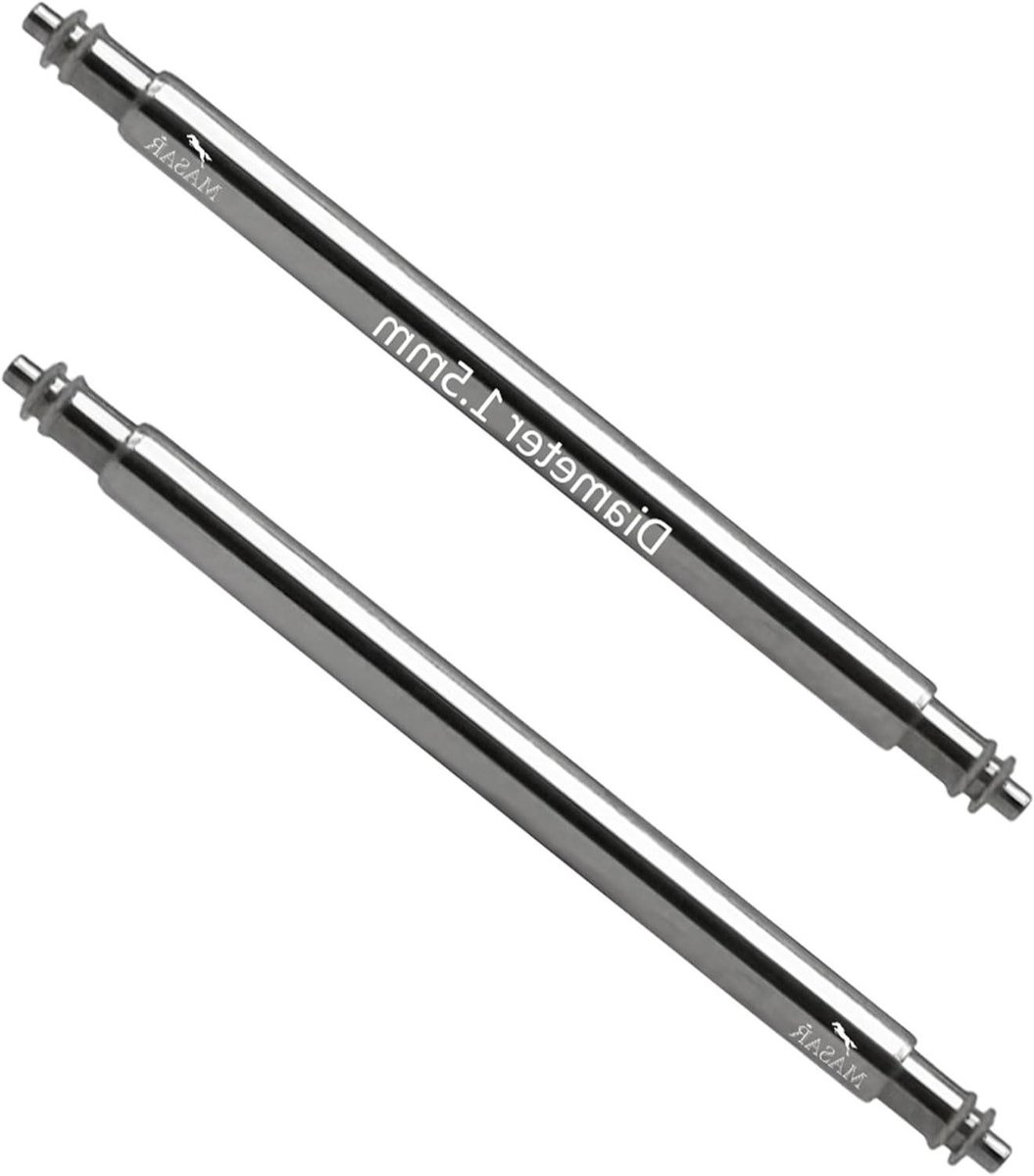 Pompstangen Horlogebandjes - Veertjes Horloge - Horlogeband Vervangen - Roestvrij Staal 316L - 1.5 mm - Zilver