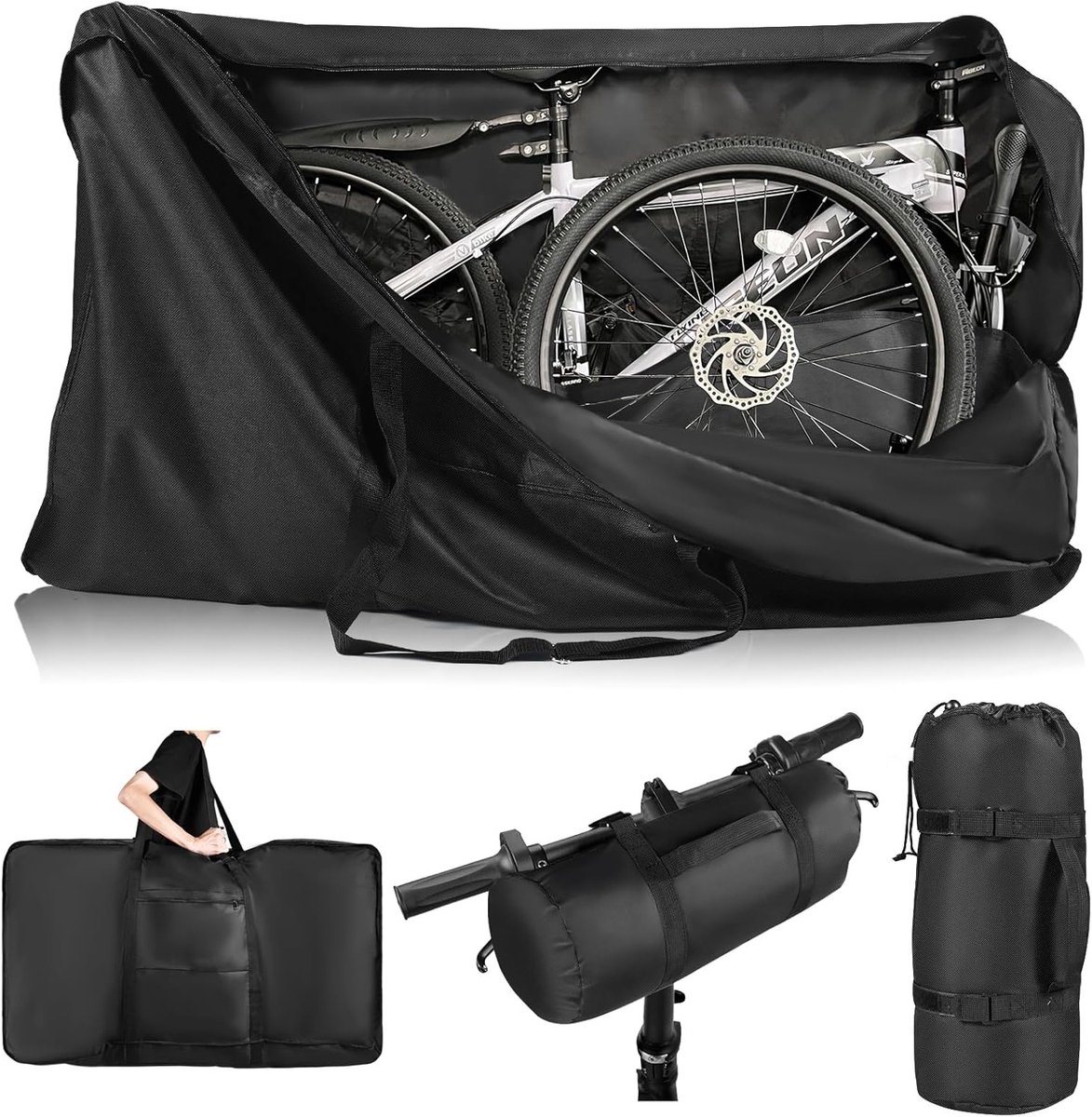 Robuuste Waterdichte Fietstransporttas voor 24-29 Inch MTB, Racefiets en Vouwfiets – Inclusief Schouderriem
