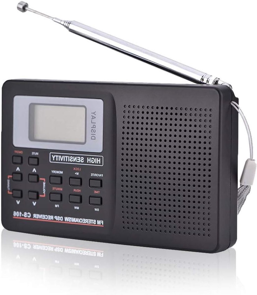 Draagbare Radio - Zakradio Wekkerradio - Luisteren naar Zenders - Volledige Frequentie Ontvanger - Niet Gespecificeerd - Zwart