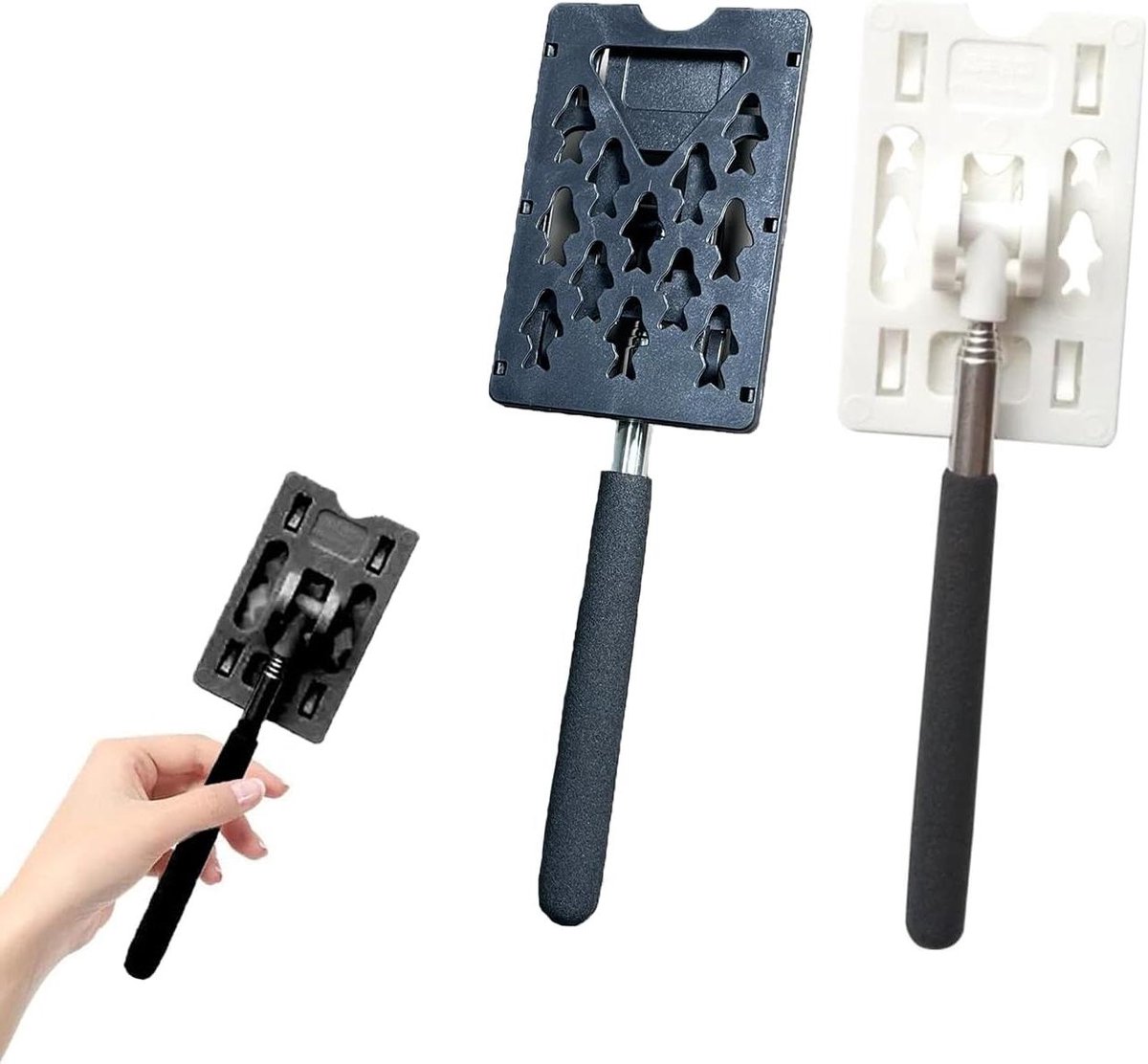 Telescopische Stangen - Tolkaarten Houder - Parkeerkaarten Gebruiken - Verlengbaar tot 60 cm - 2 stuks - Wit en Zwart