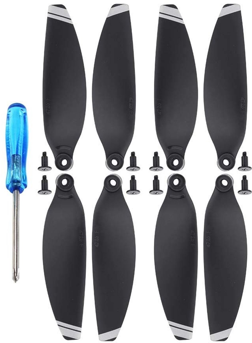 ONF3 - Drone-propellers - Geluidsarme propellers - Krachtige stuwkracht - Zilveren trim - Mini drone accessoires - Geschikt voor Mavic Mini