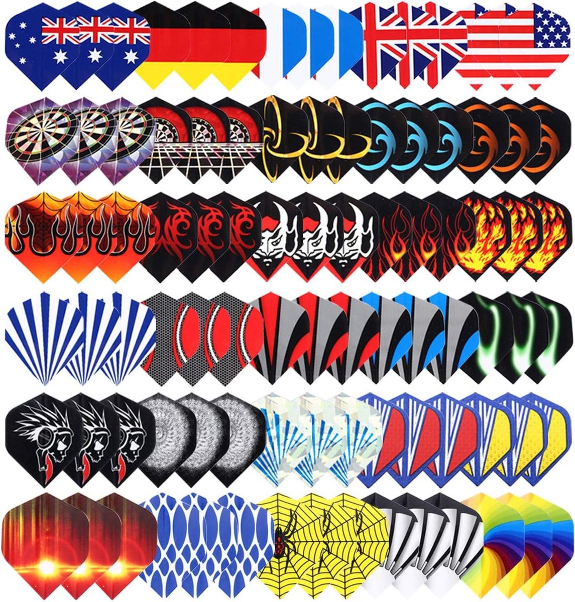 Dart flights - Vervangende veren - Dartspel accessoires - Duurzaam PET materiaal - 90 stuks - Meerdere kleuren
