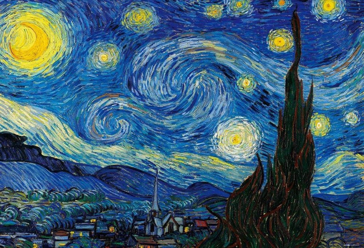 Glow Puzzel - Sterrennacht Legpuzzel - Ontspannend Tijdverdrijf - 1000 Stukjes - 49x72cm - Nacht Blauw
